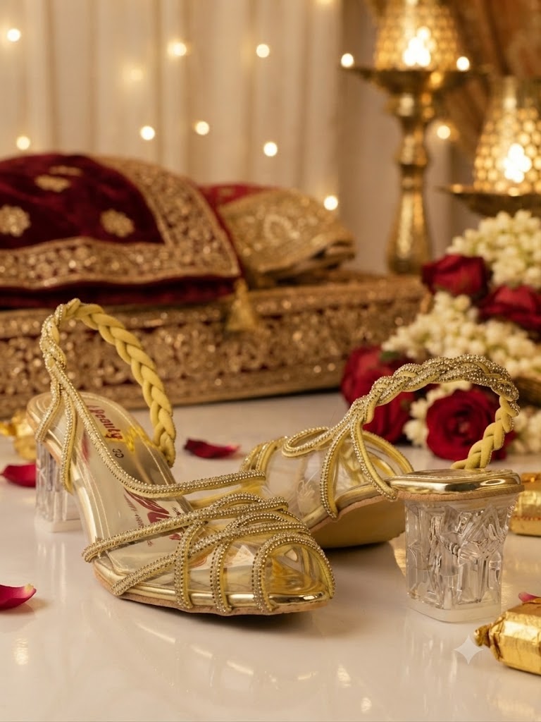 Golden Bridal heels
