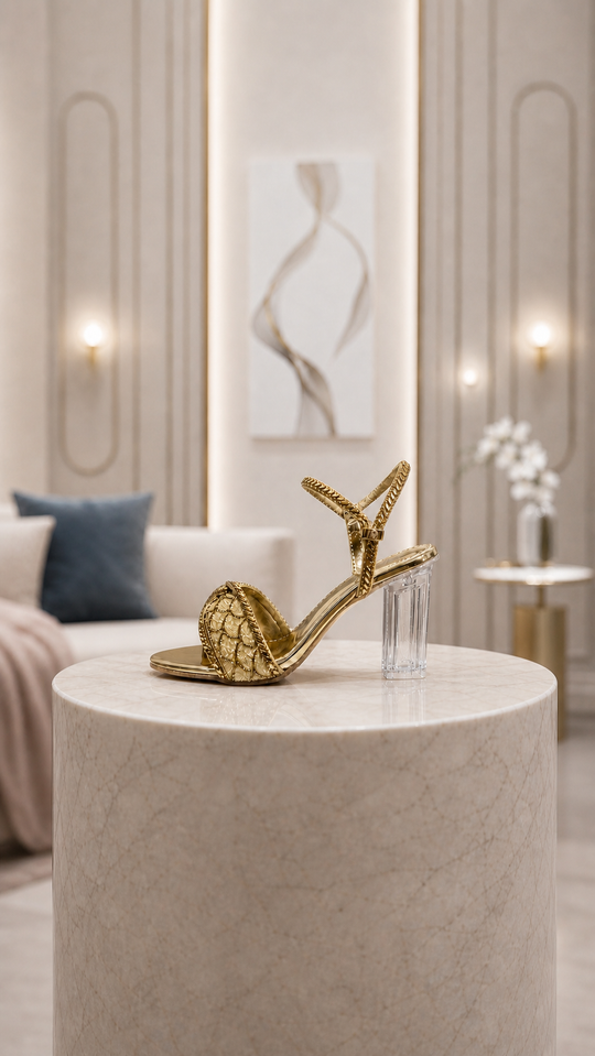 Buy Golden Bridal Heels for Wedding In Pakistan At Best Price