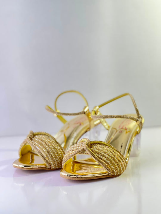 Golden Bridal Heels for Girls/women For Wedding event