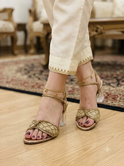 Buy Golden Bridal Heels for Wedding In Pakistan At Best Price