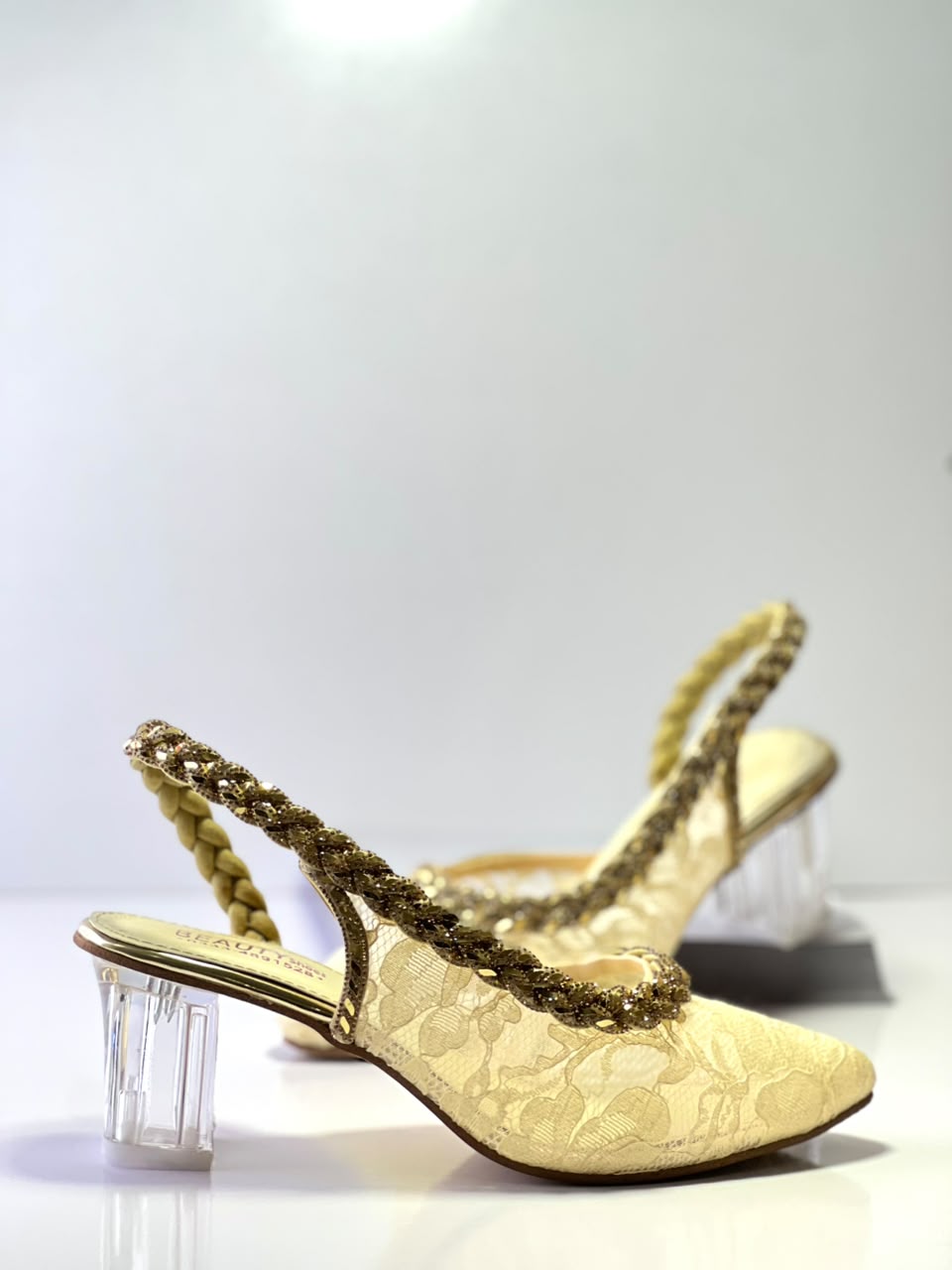 Golden Bridal heels For girls